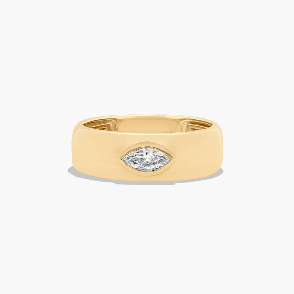 14K Yellow Gold Bezel Lab Grown Diamond Ring 14K Yellow Gold Bezel Lab Grown Diamond Ring
